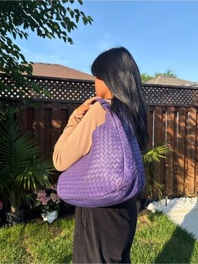 Bottega Veneta Purple Intrecciato Leather Hobo Bag